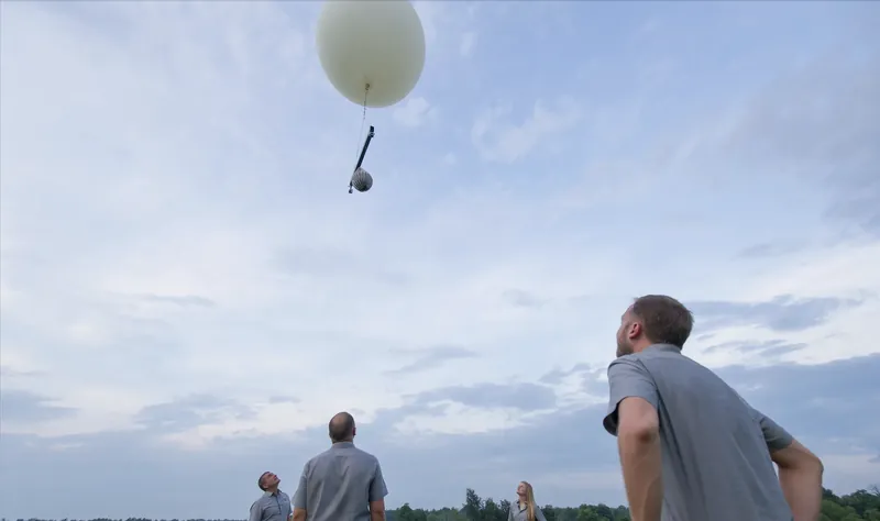 Released with a balloon