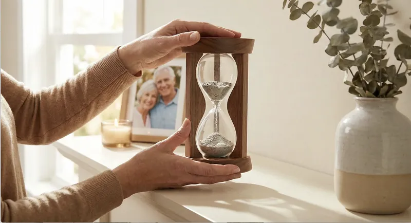 An hourglass urn