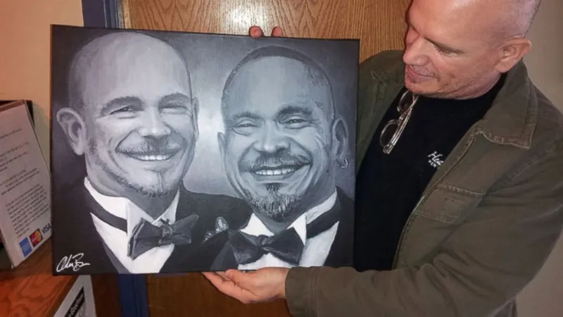 A portrait painted with ashes