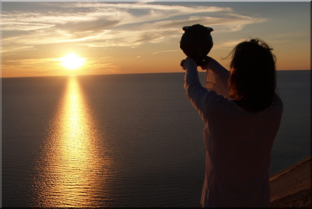 Woman Scattering Cremains