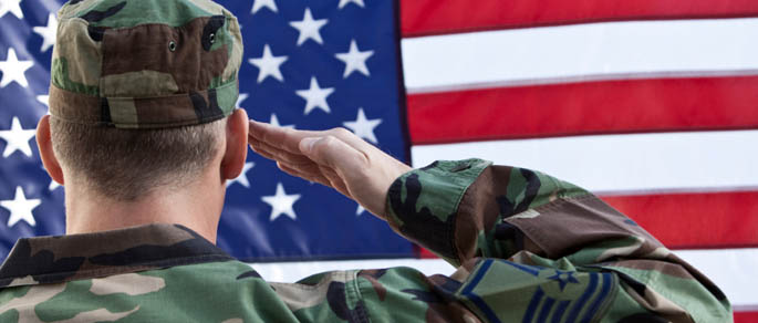 Soldier Saluting the Flag