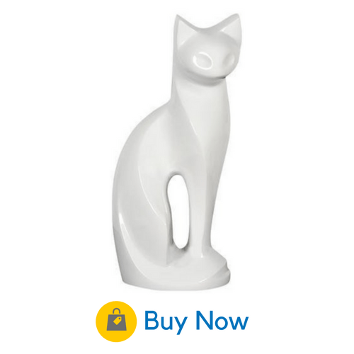 Beautiful High quality white Cat Urn