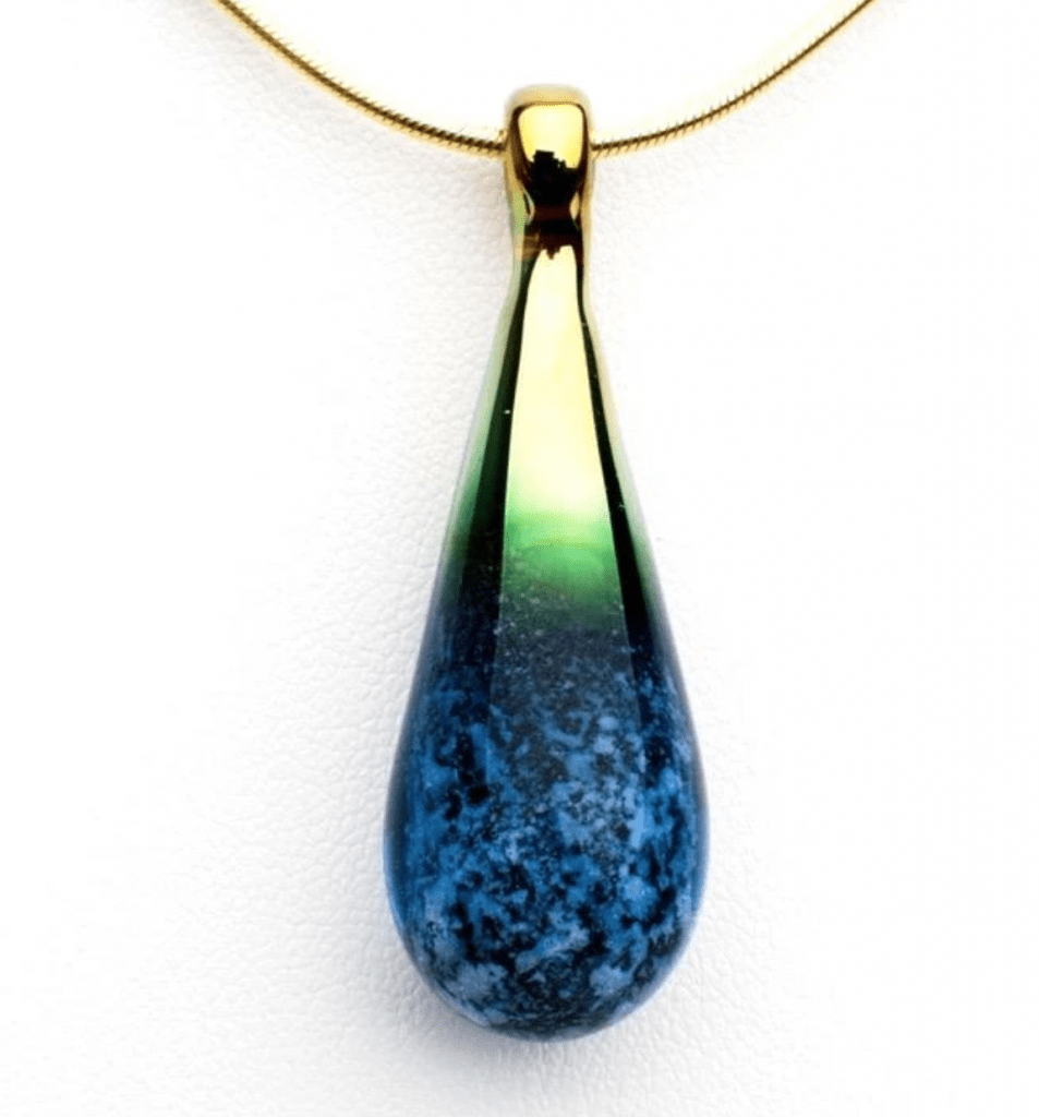 BLACK OPAL DROP PENDANT WITH INFUSED ASH