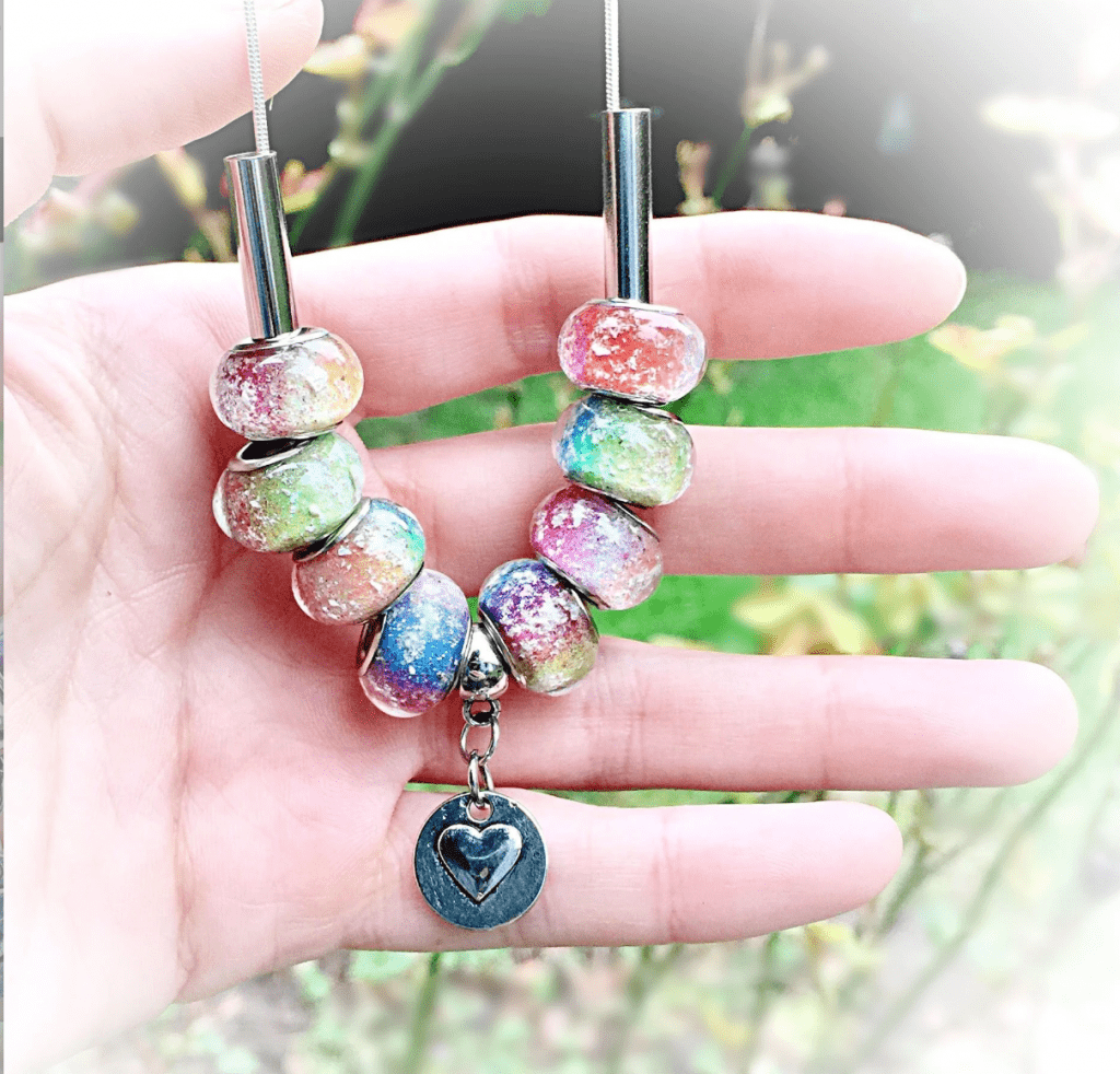 RAINBOW BEADS WITH INFUSED CREMATION ASH