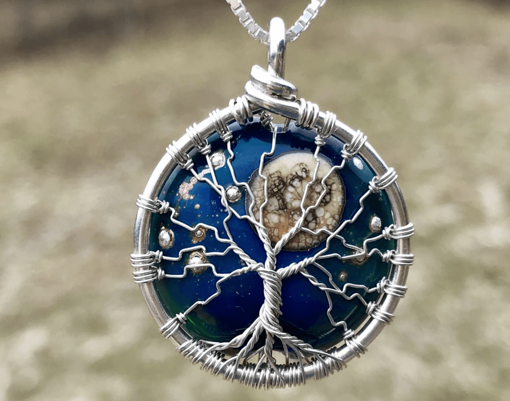 MOON AND STARS TREE OF LIFE PENDANT WITH CREMAINS